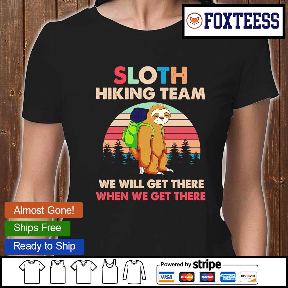 sloth hiking team t shirt uk