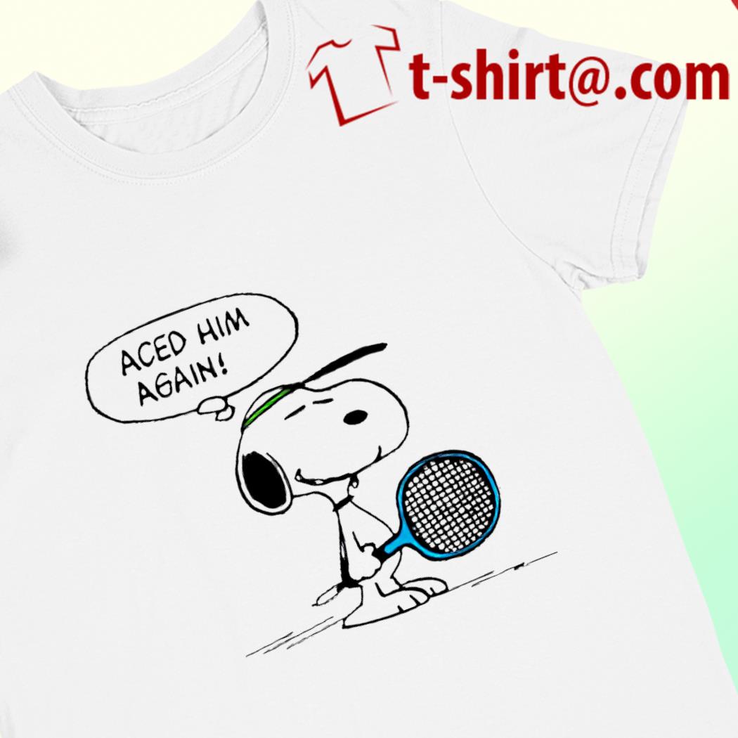 Peanuts Snoopy aced him again tennis funny 2022 T-shirt