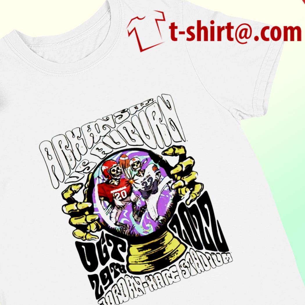 Arkansas Razorbacks Vs Auburn Tigers football game day 2022 skeleton funny T-shirt