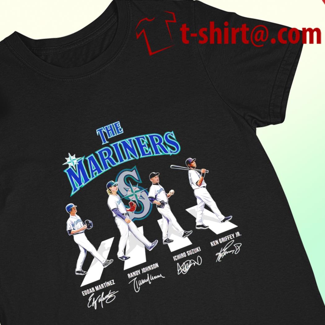 Top the Seattle Mariners baseball Edgar Martinez Randy Johnson Ichiro  Suzuki Ken Griffey Jr. signatures gift shirt – T-Shirts